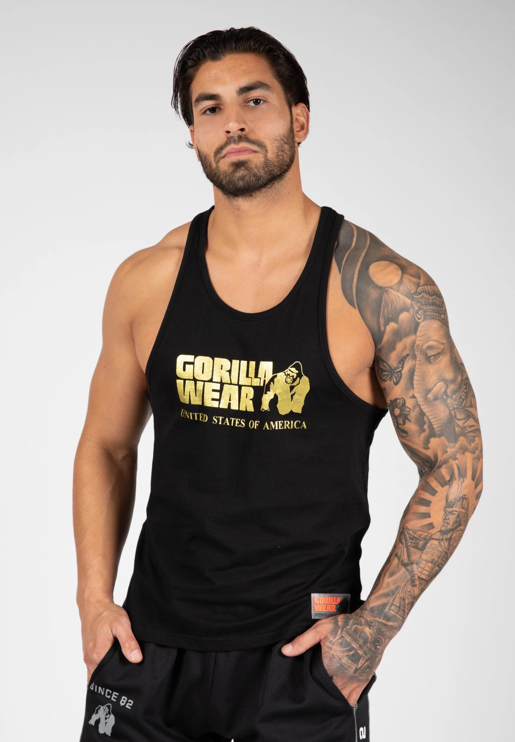 Gorilla wear sleeveless tank top men Fitness muscle Bodybuilding workout vest 