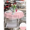 thumbnail image 6 of Outdoor Tablecloth with Umbrella Hole Zipper Pink Cherry Round Tablecloth 54" Waterproof Outside Table Cloth Elegant Pastoral Farmhouse Art Polka Dots Patio Table Cover Tablecloths for Picnic Party, 6 of 8
