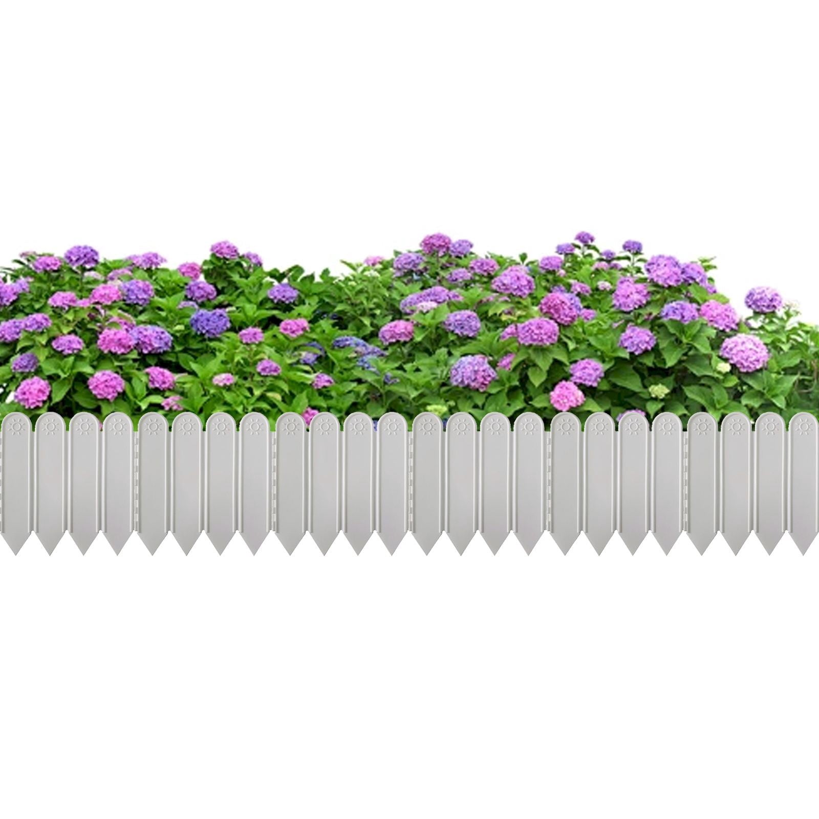 NEGZHI 10-Pack Plastic Garden Border Fence (7.87"x5.9"): Decorative Picket Fence Panels for Flowerbeds, Paths & Plant Yards - Easy-Insert Landscape Edging