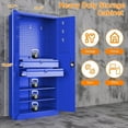 thumbnail image 3 of Fesbos Metal Storage Cabinet with Multifunctional Pegboard, 71" Steel Utility Cabinet with Adjustable Shelves and Doors, Double Lockable Garage Cabinets with 2 Drawer, 3 of 7