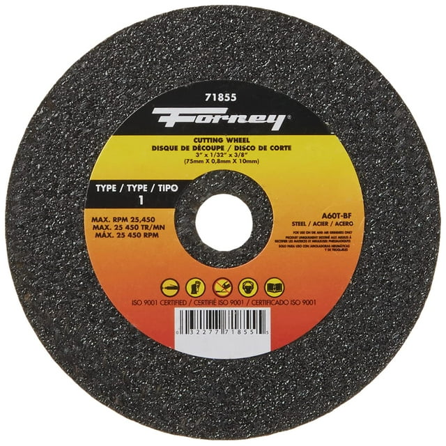 Disco de corte Forney de 3 pulgadas x 0,8 mm x 10 mm