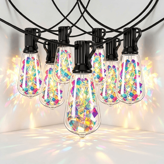 DAYBETTER Outdoor String Lights, 100FT Connectable Dazzling String Lights, ST38 Patio Hanging Lights with 24 1 LED Bulbs, Waterproof and Shatterproof, for Patios, Balconies, Trellises