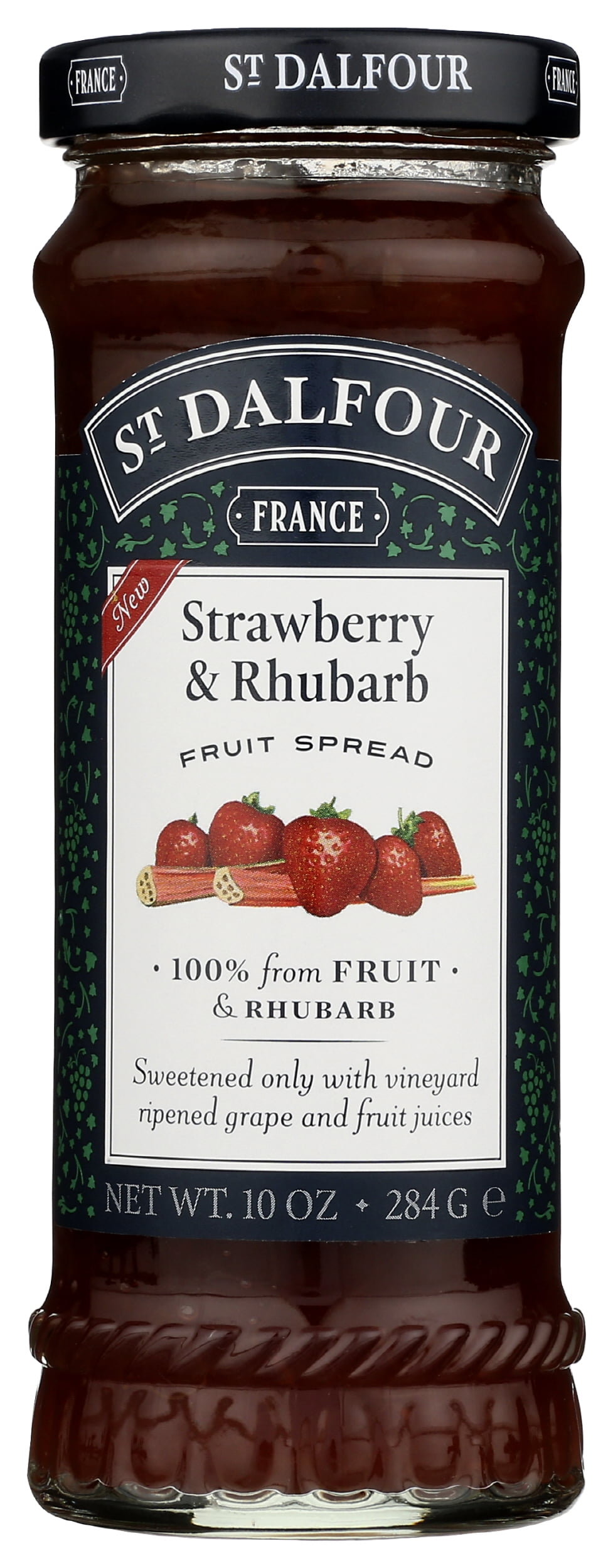 Pack of 6, St Dalfour Strawberry & Rhubarb Fruit Spread, 10 oz