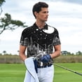 thumbnail image 3 of Honeii Futuristic Moonlit Cityscape Print Polo Shirt, A Classic Short-Sleeved, Button-Down Golf Shirt for Men,Mens Polo Shirts Short Sleeve-Large, 3 of 6