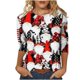 thumbnail image 1 of Camisas Navideñas Para Mujer Tops de Cuello Redondo Moda Impresa Suelta 3/4 Mangas Blusa Informal Odeerbi ODB194567, 1 of 5