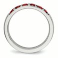thumbnail image 2 of Acier Inoxydable Poli Rouge CZ 4mm Bague 5 Taille, 2 of 7
