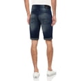 thumbnail image 2 of X RAY Men's Rolled Up Denim Shorts, Stretch Slim Skinny Fit, Distressed, Ripped, Bermuda Jeans Short, Dark Blue - Distressed Rip, Size 40, 2 of 3