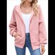 thumbnail image 1 of Sudadera con Capucha y Cremallera para Mujer, de Larga, para Otoño, con Capucha Extragrande, Chaquetas Informales de Moda Rosa XL, 1 of 9