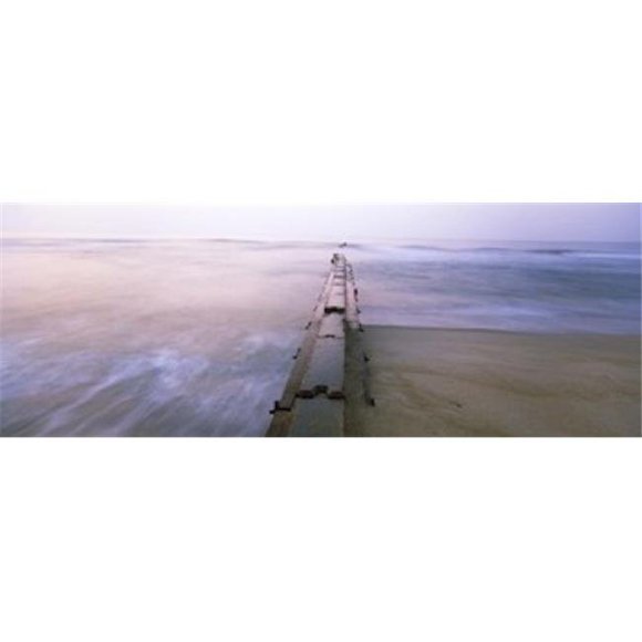 Tide break on the beach at sunrise Cape Hatteras National Seashore North Carolina USA Poster Print by - 36 x 12