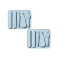 thumbnail image 1 of Oleegame 2PC Cookie Mold 5 Patterns Vegetable And Fruit Simple Modeling Crayons Molds Chocolate Candy Molars Learning Brushes Silica Gel Moulds Blue, 1 of 6