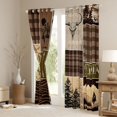 thumbnail image 3 of Homewish Western Cowboy Print Blackout Curtains Set of 2 (52x84 Each) for Men, Brown Buffalo Patchwork Window Curtains, Rustic Farmhouse Curtains and Drapes, Window Curtains Bedroom Decor, 3 of 6