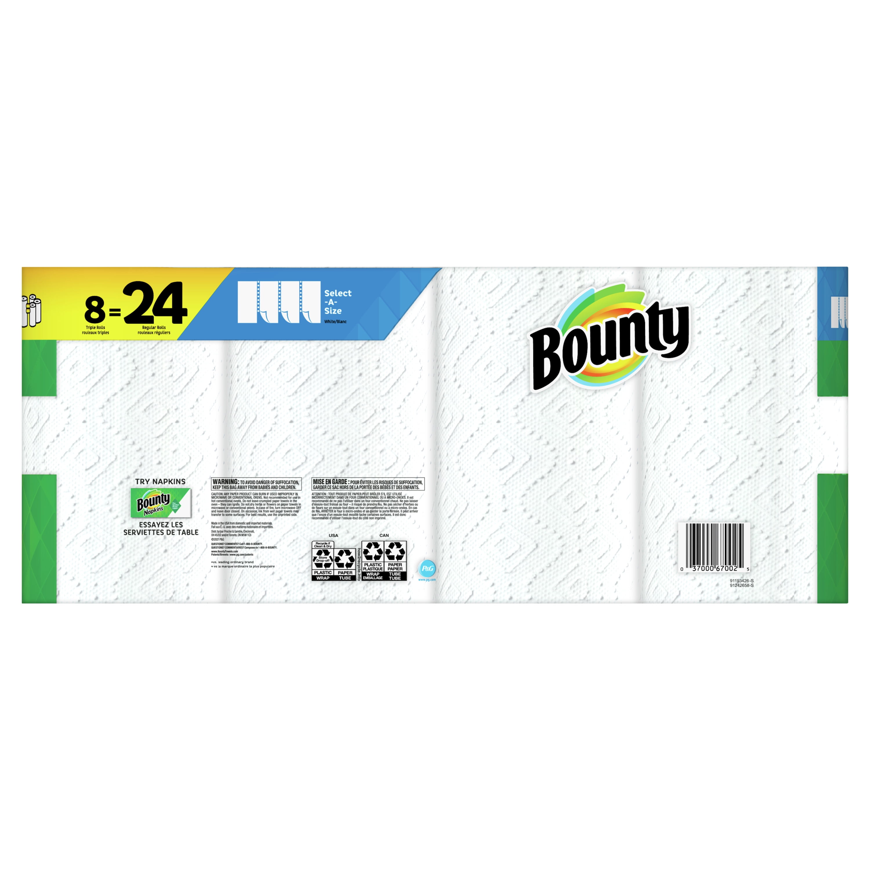 Bounty Select-A-Size Paper Towels Single Plus Rolls, 8 rolls - Harris Teeter
