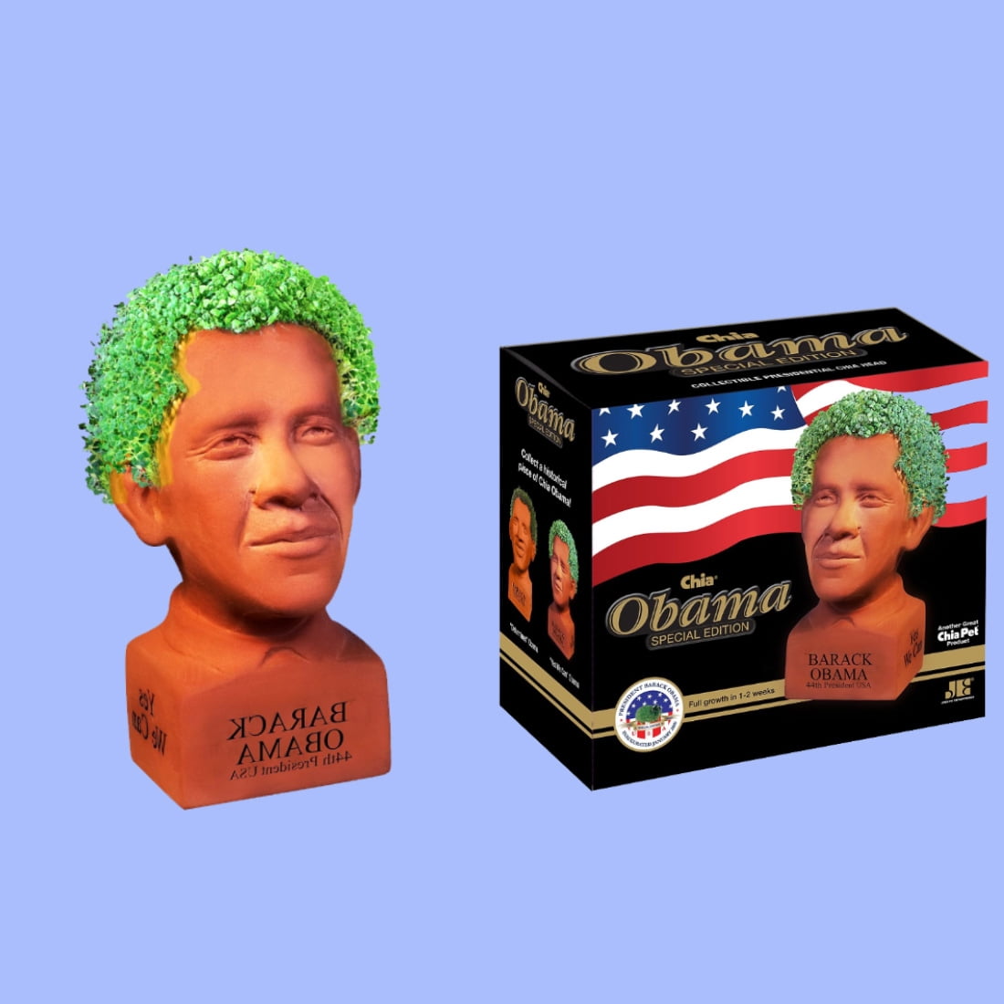 Chia Pet Barack Obama Special Edition Political Junkie Decorative Pottery Planter