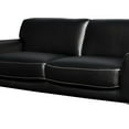 thumbnail image 3 of Leather Upholstered Sofa with Track Arms and Metal Legs Black, 3 of 4