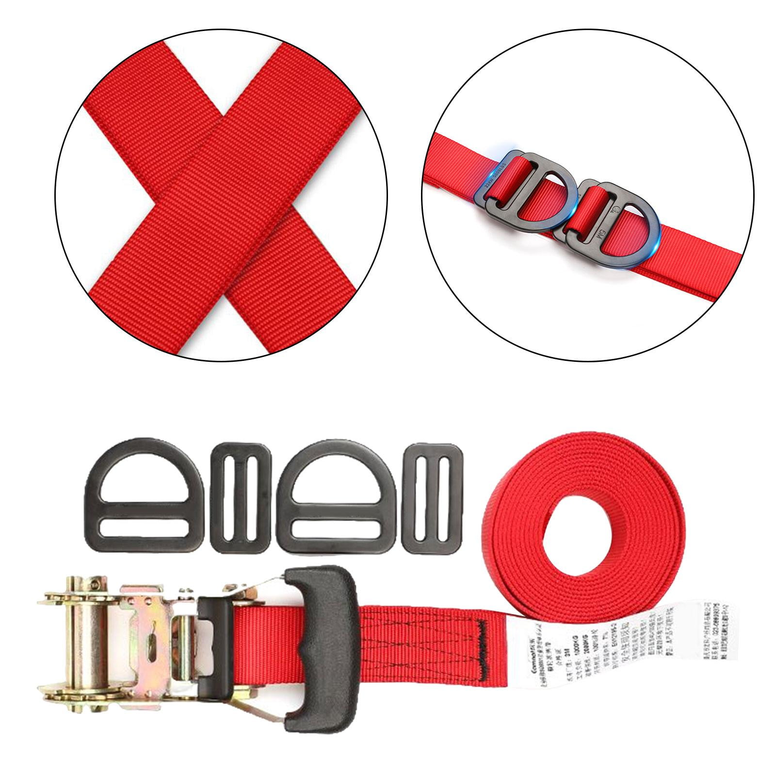 Red Ratchet Strap 1.57 inch Wide Ratcheting Securing Strap Cargo Strap
