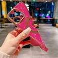 thumbnail image 4 of iPhone 12 Pro Max Magnetic Case，Glitter Case with Love Heart, Luxury Plating Cute Bling, Compatible with MagSafe,Clear Slim Shockproof Phone Case for Women Girls,Hot Pink, 4 of 14