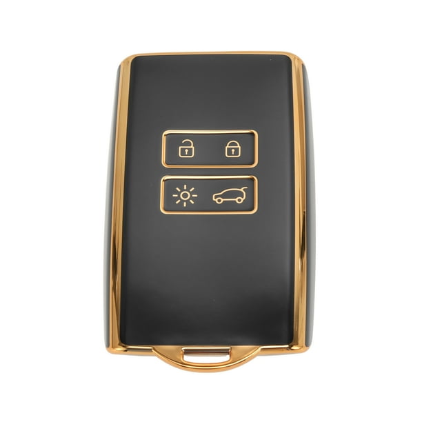 Funda de Llave de Coche de Silicona TPU Azul con Borde Dorado Único para VW Golf 4 5 6 MK4 MK5 MK6 Polo GTI-2 Botones Control Remoto