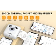 Portable Thermal Printer TP6S for iPhone and Android Phone, 300DPI Wireless Bluetooth Small Thermal Inkless Mini Sticker Printer for Pictures, Travel, Label, DIY, Kids Gifts