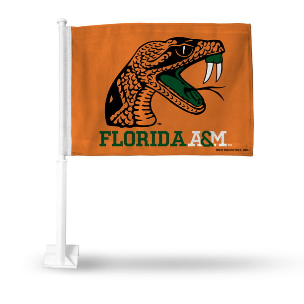 Rico Industries NCAA Florida A&M Rattlers Orange Double Sided Car Flag -  16