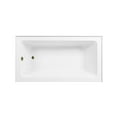 thumbnail image 4 of Aqua Eden CVTAP603222L7 60" Acrylic Rectangular 3-Wall Alcove Tub, Left Hand Drain, Glossy White/Brushed Brass, 4 of 4