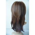 thumbnail image 4 of JM Peluca de mezcla de lino para mujer, marrón, de longitud media, cabello liso, rosa JM, 4 of 5