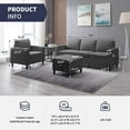 thumbnail image 2 of ZAFLY Convertible Sectional Sofa Set,3-Seat L Shape Sofa with Storage Ottoman and Armchair,Living Room Furniture Couch Set Sectional Couches Set for Living Room,Bedroom,Apartment,Dark Grey, 2 of 7