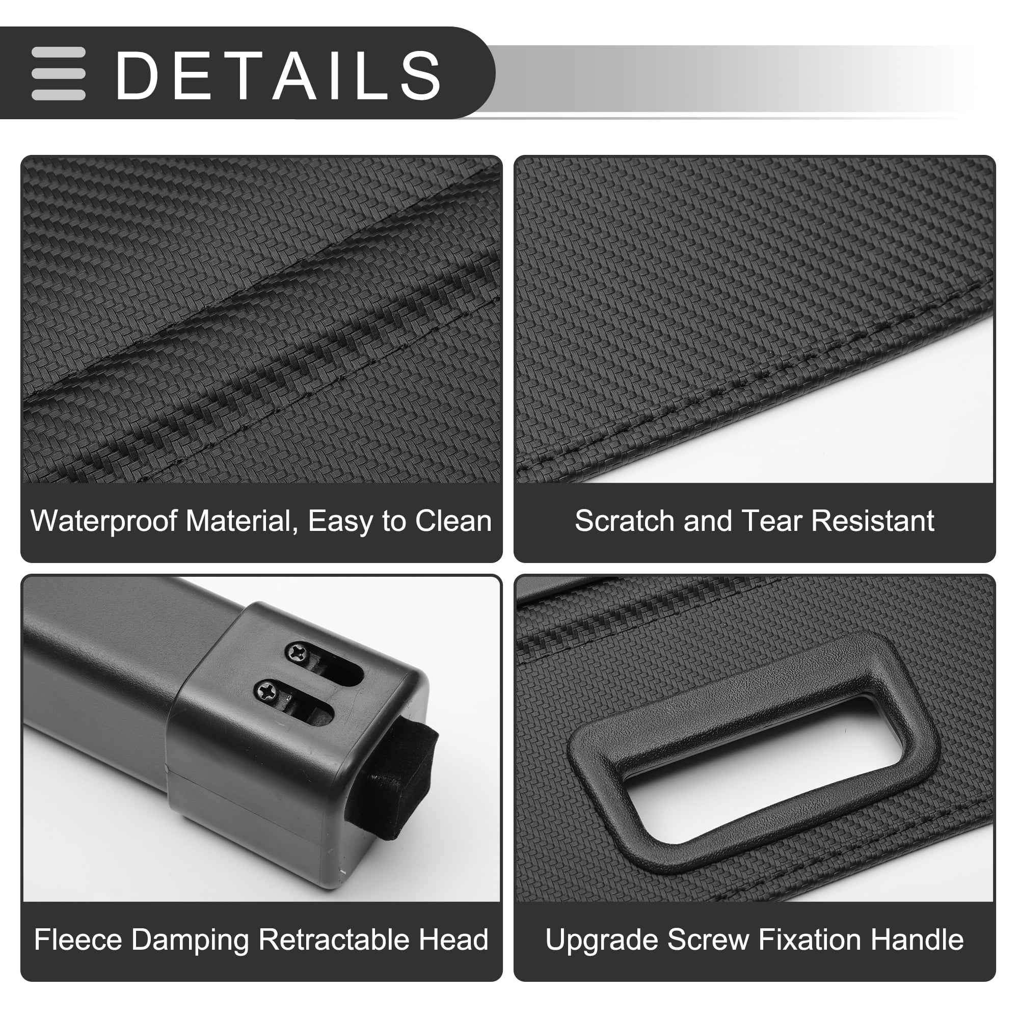 Unique Bargains Retractable Cargo Cover for Mitsubishi Trunk Parcel Shelf Shade Black1