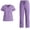 Purple 03, variant on Karymi Going Out Tops Scrub Set, V-Neck Short Sleeve Multi-Pocket Top Elastic Drawstring Waist Pants, Comfortable Stretch Breathable Medical Uniform Tops for Women Trendy
