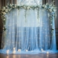 thumbnail image 2 of UniMall 20x10ft Baby Blue Tulle Backdrop Curtain with Lights String for Parites, Sheer Backdrop Curtains for Wedding Baby Shower Birthday Party Photo Shoot Decorations, 2 of 17