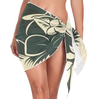 Short Sarong Wrap Skirt - Monstera Blue - Medium