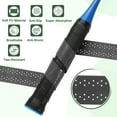 thumbnail image 3 of Tennis Racket Grip Tape, PU Racquet Overgrip with Damping Ridges Anti-Slip Absorbent Perforated Handle Grip Flat Adhesive for Badminton Pickleball, Black 3 Pack, 3 of 6