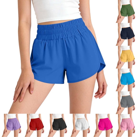 FAIWAD Girls Athletic Shorts Kids Summer Casual Elastic Waist Workout Tennis Shorts Lightweight Running School Shorts