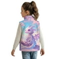 thumbnail image 2 of Uorisanigo Toddler Girls Boys Fleece Vest Kids Sleeveless Full Zip Pink Floral Dragon Jacket Fall Winter Trendy Clothing Lightweight Outwear Stand Up Collar Tank Top Size 2-12, 2 of 7