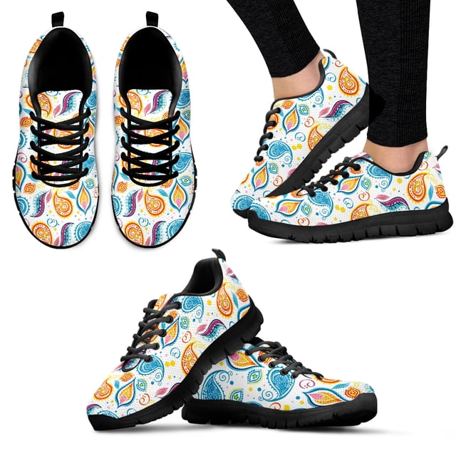 Zapatos de mujer con flores de anacardo estilo bohemio, cómodos tenis con cordones para niñas, zapatillas informales con estampado floral, zapatos verdes