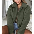thumbnail image 3 of Suanret Women's Thick Long Sleeve Lapel Zip Up Faux Shearling Shaggy Coat Jacket, 3 of 6
