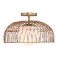 thumbnail image 3 of 1-Light Convertible Pendant or Semi-Flush in Natural Brass, 3 of 7