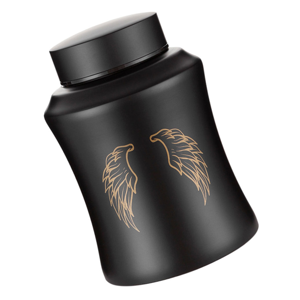 Tineasur Black Metal Pet Urn, Portable Keepsake, Good Hand Feeling, Home Use