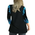 thumbnail image 3 of Gvmfive Plus Size Tops for Women 3/4 Sleeve Blouse Floral Print Henley Tops, 3 of 4