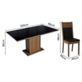 thumbnail image 3 of Juego de Comedor Mesa con Tablero de Vidrio 4 Sillas Negro/Marrón Greta Madesa, 3 of 5