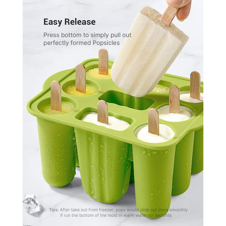 Popsicles Molds, MEETRUE 12 Pieces Silicone Popsicle Molds Easy