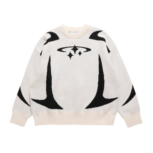 Suéter informal retro Y2k para hombre, ropa de calle, suéter de punto con pintura, jersey vintage con gráfico, jersey de invierno para hombre