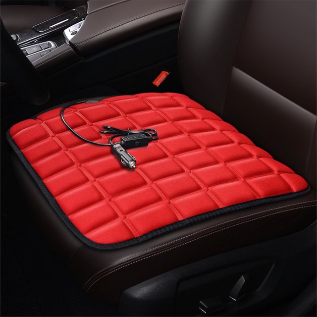 Funda calefactora para asiento de coche de 12V, almohadillas eléctricas de calor de 40W, cojín antideslizante para asiento delantero
