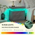 thumbnail image 6 of Bingoday LED Night Stand Bedside Table with LED Light Nightstands for Bedroom with 2 Drawers Modern Night Stand for Bedroom, 6 of 7