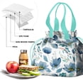 thumbnail image 4 of Pioneer Flower Floral Print Pattern Drawstring Lunch Bag Women - Drawstring Lunch Bag Insulated for Work Office - Stain-Resistant Large Lunchbags for Women with Multi-Pockets, 4 of 6