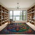 thumbnail image 2 of ODIKA 4'x6' Machine Washable Non-Slip Area Rug, Oriental Gold High Traffic Rug, Blue, 1010622, 2 of 7