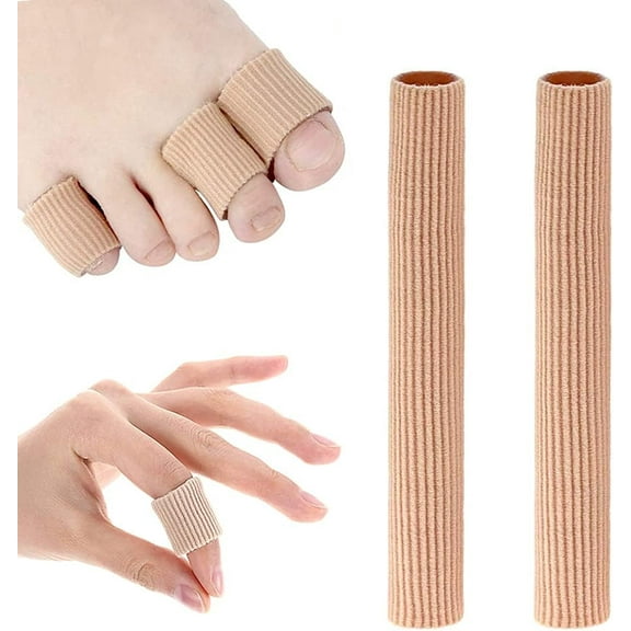 Silicone Toe Sleeves Tube Cuttable, 2 Pack Soft Gel Toe Protect Cushion For Corns, Calluses, Bunion Treatment (for Small Toes-1.5cm)