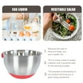 thumbnail image 2 of MEIBUTYUP 1Pc Red Kitchen Stainless Steel Salad Mixing Bowl with Handle and Anti Skid Base, 2 of 7