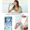 thumbnail image 4 of CASEFIV Compatible with Samsung Galaxy S25 FE Case,Marble Pattern 3 in 1 Heavy Duty Shockproof Hard PC+Soft Silicone Drop Protective Women Girls Case for Galaxy S25 FE (2025),Blue Cyan, 4 of 6