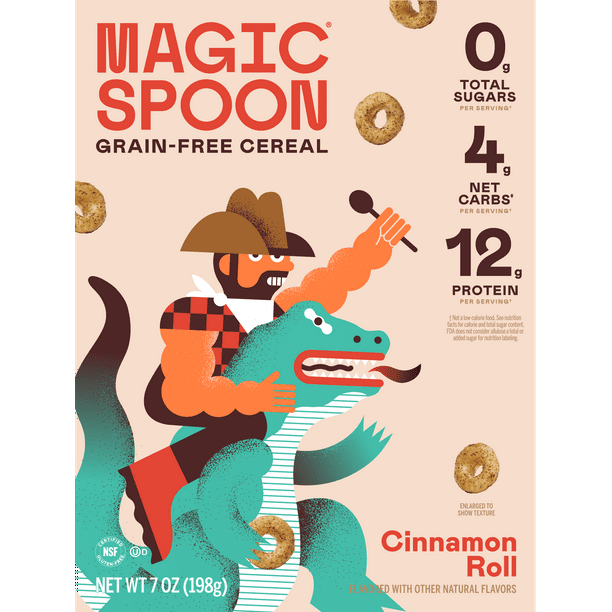 Magic Spoon Cinnamon Roll GrainFree Breakfast Cereal, 7 oz Box