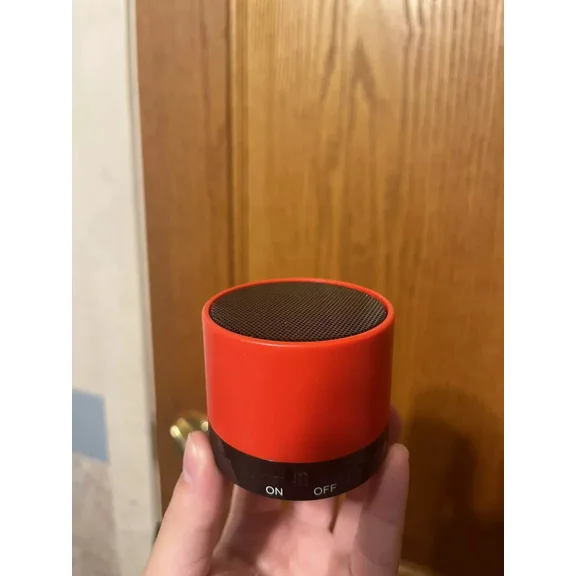Mini Portable Bluetooth Speaker 2" Red Wireless Stereo Bass W/ Cable